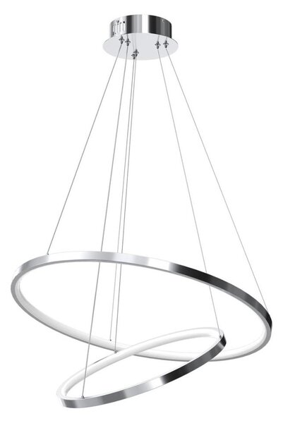 Lampadario LED a cavo ROTONDA LED/51W/230V cromo lucido