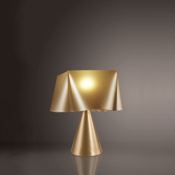 Lampada Da Scrivania Moderna Wanda Polilux ® New Gold 1 Luce E14