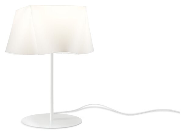 Lampada Da Scrivania-Ufficio Moderna Wanda Polilux ® Bianco E Metallo 1 Luce E14
