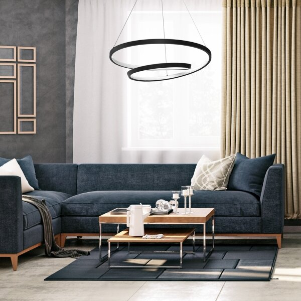 Lampadario LED a sospensione con filo LUCERO LED/48W/230V nero