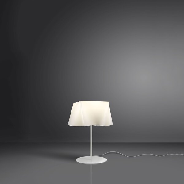 Lampada Da Scrivania-Ufficio Moderna Wanda Polilux ® Bianco E Metallo 1 Luce E14