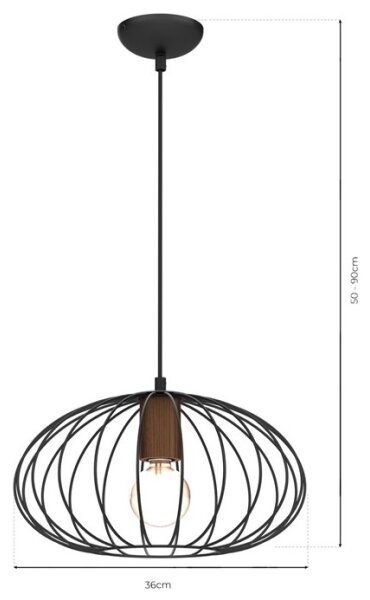 Lampadario su corda MERIDIANO 1xE27/60W/230V