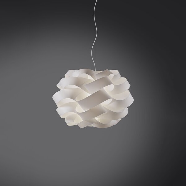 Sospensione Moderna Cloud Polilux ® Bianco E Metallo Cromo 1 Luce E27 D.50Cm