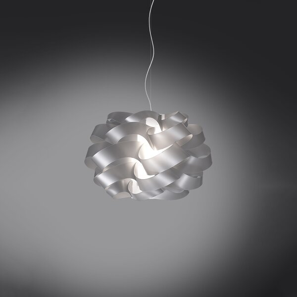 Sospensione Moderna Cloud Polilux ® Argento E Metallo Cromo 1 Luce E27 D.50Cm