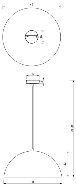Lampadario su corda BETA 1xE27/60W/230V d. 45 cm bianco