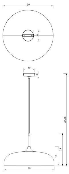 Brilagi - Lampadario a sospensione con filo ABRAHAM 1xE27/60W/230V diametro 35 cm bianco
