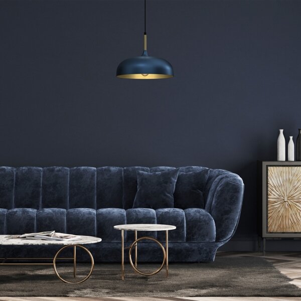 Brilagi - Lampadario a sospensione con filo ABRAHAM 1xE27/60W/230V diametro 35 cm blu