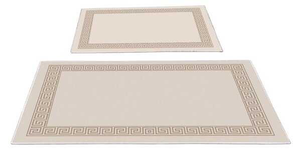 Set di tappetini per il bagno marrone chiaro 2 pz 60x100 cm – Foutastic