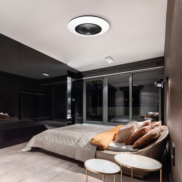 Plafoniera LED dimmerabile con ventilatore ARIA LED/38W/230V nero/bianco + tc
