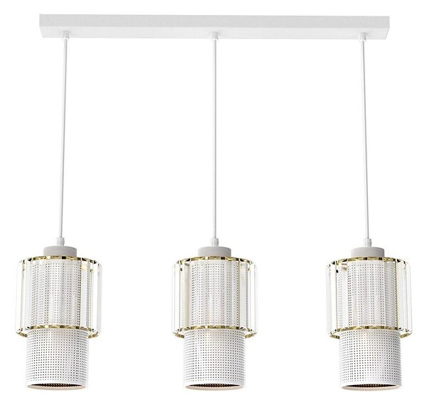 Lampadario a sospensione con filo BLANCO 3xE27/60W/230V bianco