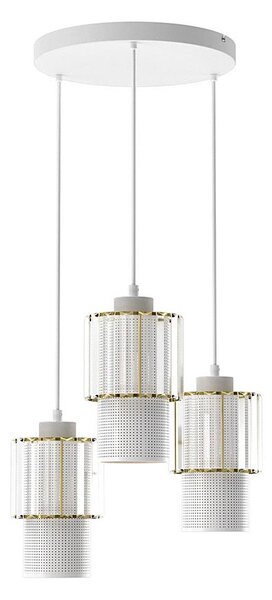 Lampadario a sospensione con filo BLANCO 3xE27/60W/230V bianco