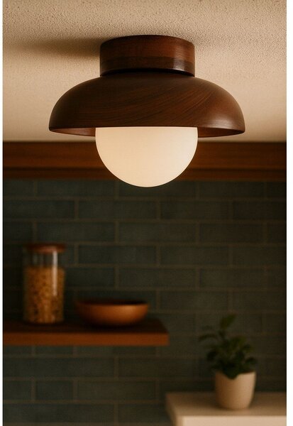 Plafoniera marrone con paralume in vetro ø 24 cm Elsa – Opviq lights
