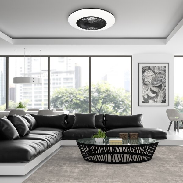 Plafoniera LED dimmerabile con ventilatore ARIA LED/38W/230V nero/bianco + tc