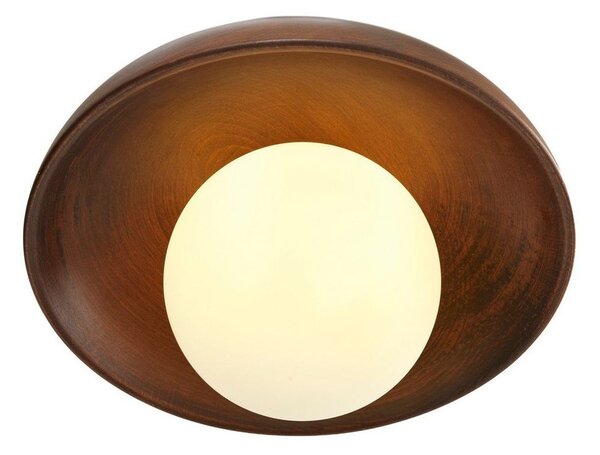 Plafoniera marrone con paralume in vetro ø 24 cm Elsa – Opviq lights