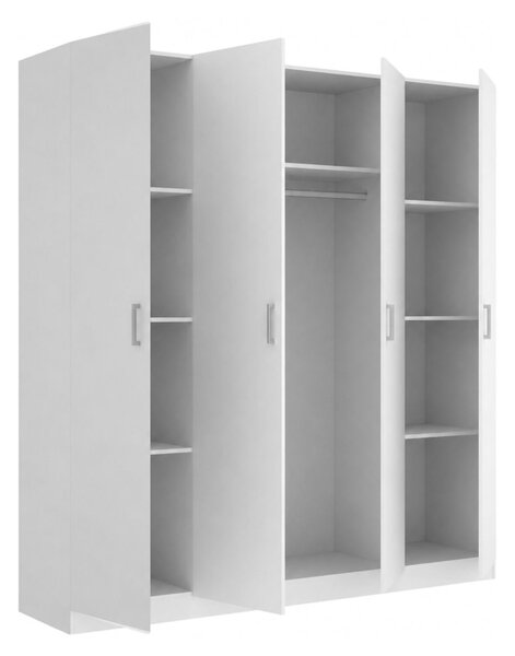 Guardaroba grande con ripiani regolabili bianco 200x215h cm - Persefone