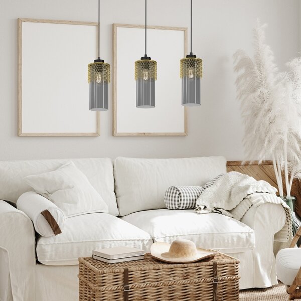 Lampadario a sospensione con filo GLAM 3xE27/60W/230V