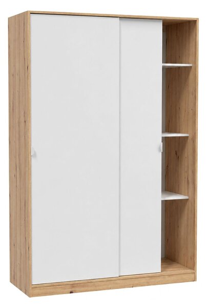 Guardaroba con ripiani regolabili bianco e rovere nodi 120x200h cm - Adrenalin