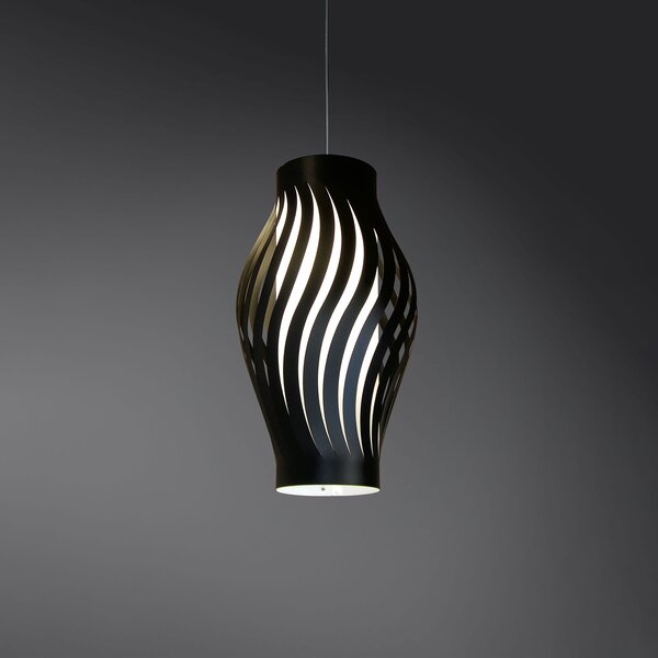 Sospensione Moderna Helios Polilux ® Nero 1 Luce E27 H40Cm