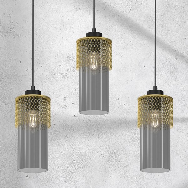 Lampadario a sospensione con filo GLAM 3xE27/60W/230V