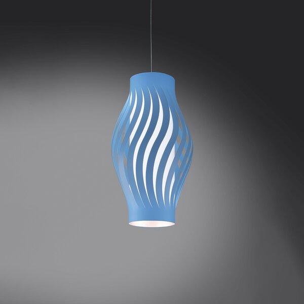 Sospensione Moderna Helios Polilux ® Blu Pastello 1 Luce E27 H61Cm