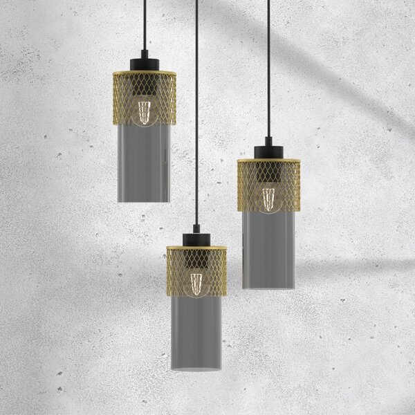 Lampadario a sospensione con filo GLAM 3xE27/60W/230V
