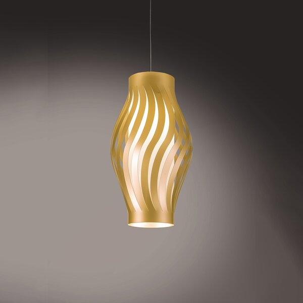 Sospensione Moderna Helios Polilux ® New Gold 1 Luce E27 H61Cm