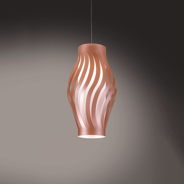 Sospensione Moderna Helios Polilux ® Rame 1 Luce E27 H40Cm