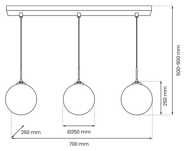 Lampadario a sospensione con filo REFLEX 3xE14/40W/230V