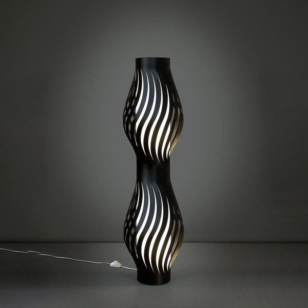 Piantana Moderna Helios Polilux ® Nero 2 Luci E27 H123Cm