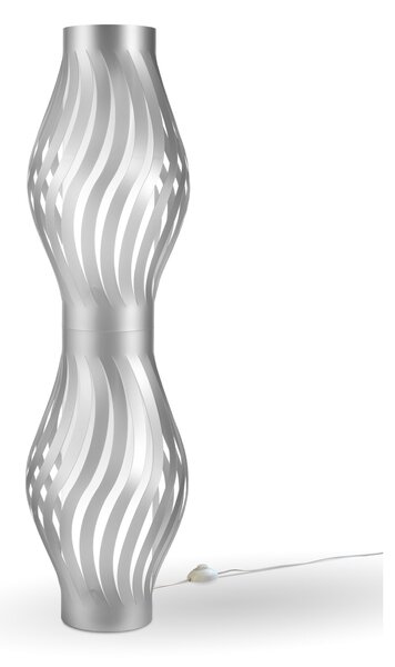 Piantana Moderna Helios Polilux ® Argento 2 Luci E27 H123Cm