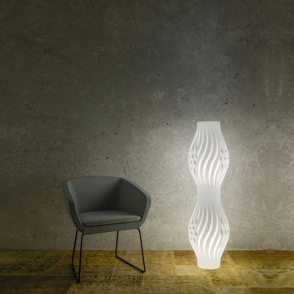 Piantana Moderna Helios Polilux ® Bianco 2 Luci E27 H123Cm