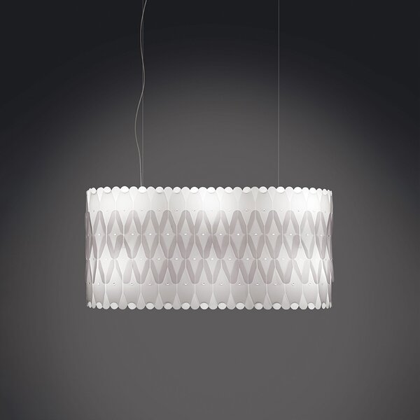 Lampadario Moderno Amanda Polilux ® Bianco E Metallo Cromo 6 Luci E27