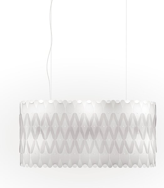 Lampadario Moderno Amanda Polilux ® Bianco E Metallo Cromo 6 Luci E27
