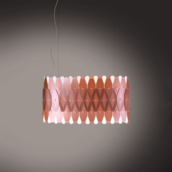 Lampadario Moderno Ovale Amanda Polilux ® Rame E Metallo Cromo 3 Luci E27