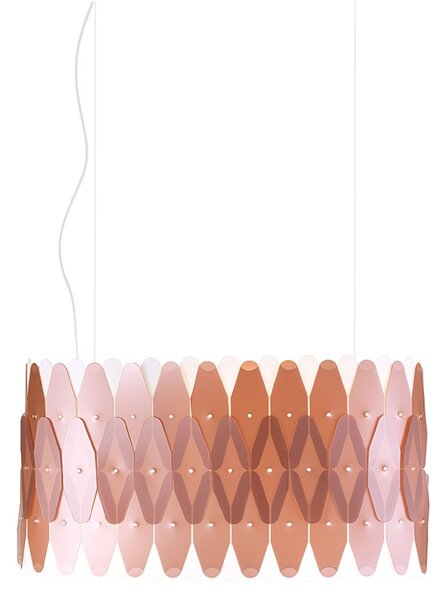 Lampadario Moderno Ovale Amanda Polilux ® Rame E Metallo Cromo 3 Luci E27