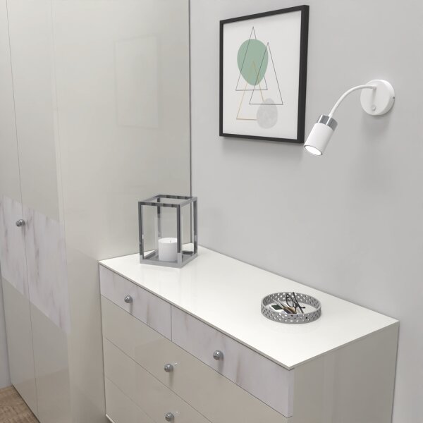 Lampada flessibile JOKER 1xGU10/8W/230V bianco/cromo opaco