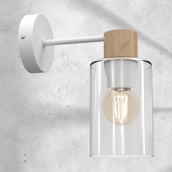 Applique MADERA 1xE27/60W/230V bianco/legno