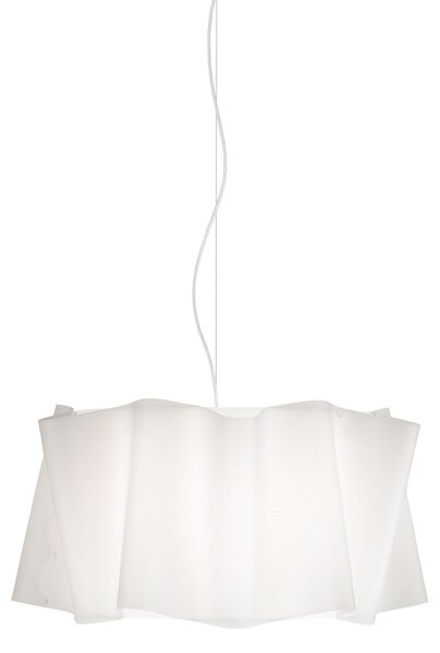Sospensione Moderna Folio Polilux ® Bianco E Metallo Cromo 1 Luce E27 D50Cm