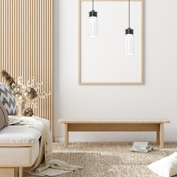 Lampadario a sospensione con filo CLARISSA 1xGX53/12W/230V nero