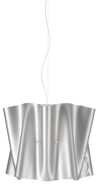 Sospensione Moderna Folio Polilux ® Argento E Metallo Cromo 1 Luce E27 D40Cm