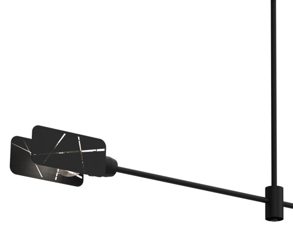 Lampadario a sospensione con supporto rigido ASTRA 2xE27/60W/230V nero
