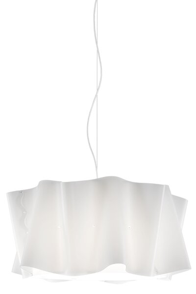 Sospensione Moderna Folio Polilux ® Bianco E Metallo Cromo 1 Luce E27 D50Cm