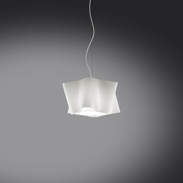 Sospensione Moderna Folio Polilux ® Bianco E Metallo Cromo 1 Luce E27