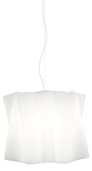 Sospensione Moderna Folio Polilux ® Bianco E Metallo Cromo 1 Luce E27 D40Cm