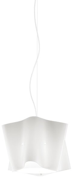 Sospensione Moderna Folio Polilux ® Bianco E Metallo Cromo 1 Luce E27