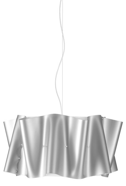 Sospensione Moderna Folio Polilux ® Argento E Metallo Cromo 1 Luce E27 D50Cm