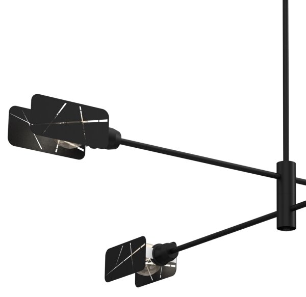 Lampadario a sospensione con supporto rigido ASTRA 4xE27/60W/230V nero
