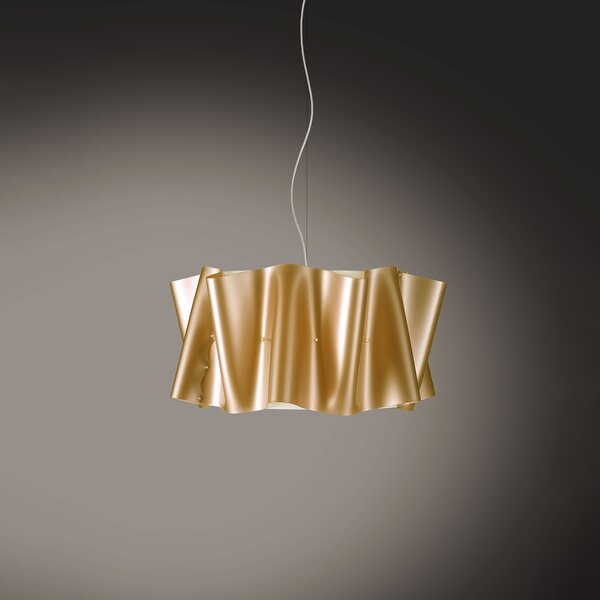 Sospensione Moderna Folio Polilux ® New Gold E Metallo Cromo 1 Luce E27 D50Cm