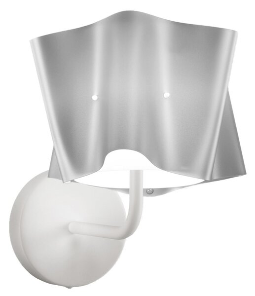 Applique Moderna Folio Polilux ® Argento E Metallo 1 Luce E27