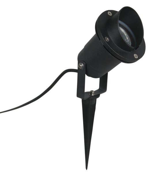 Faretto da giardino a picchetto nero con cavo e spina IP65 - DONE